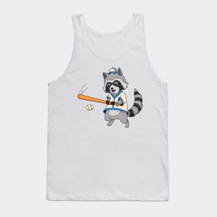 Cartoon raccoon playing baseball Tank Top